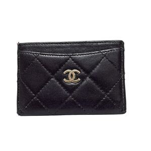 Chanel Card Case Matelasse Ap0213 Black Coco Mark Silver Hardware Lambskin